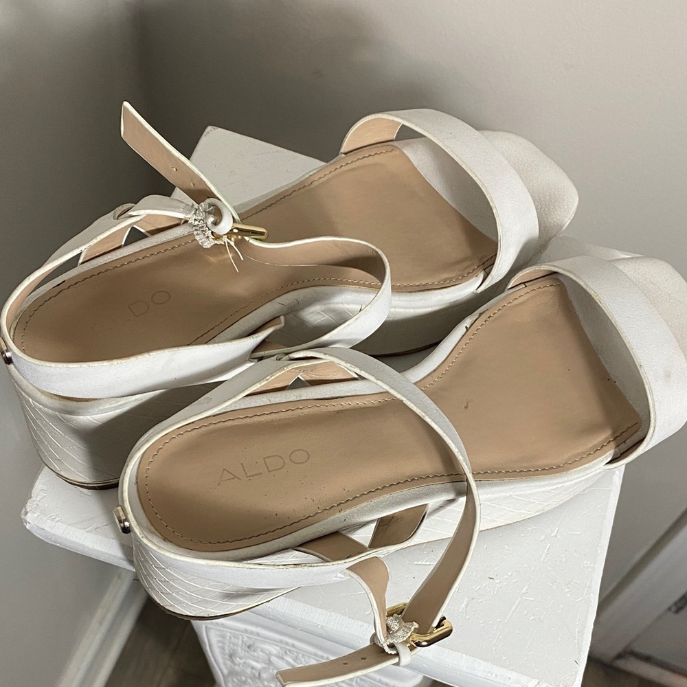 Aldo White Platform Sandals